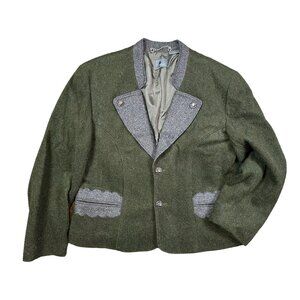 LizWear Vintage Green Grey Wool Cottagecore Jacket Coat Women's Size 8